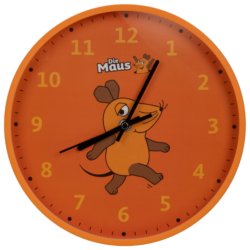 DieMaus Reloj de pared infantil naranja