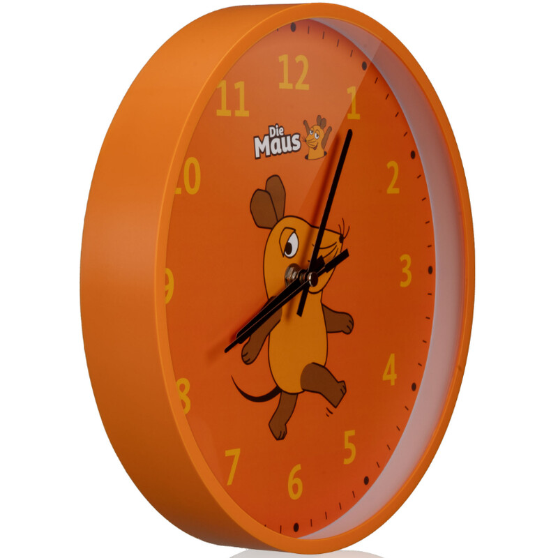 DieMaus Reloj de pared infantil naranja