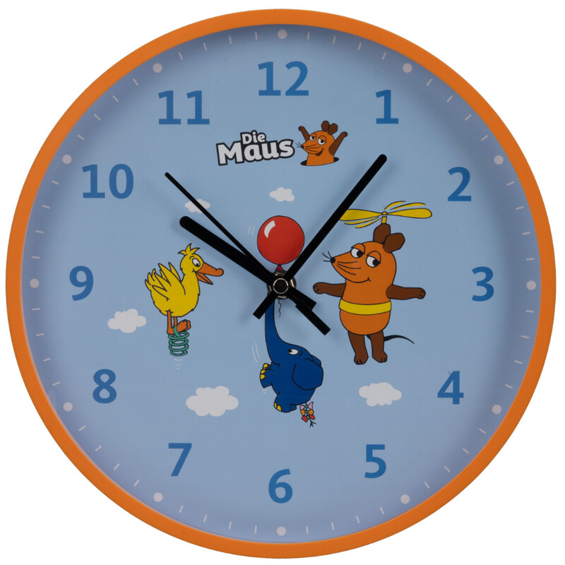 DieMaus Reloj de pared infantil azul
