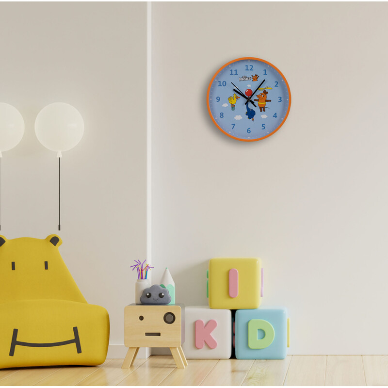 DieMaus Reloj de pared infantil azul
