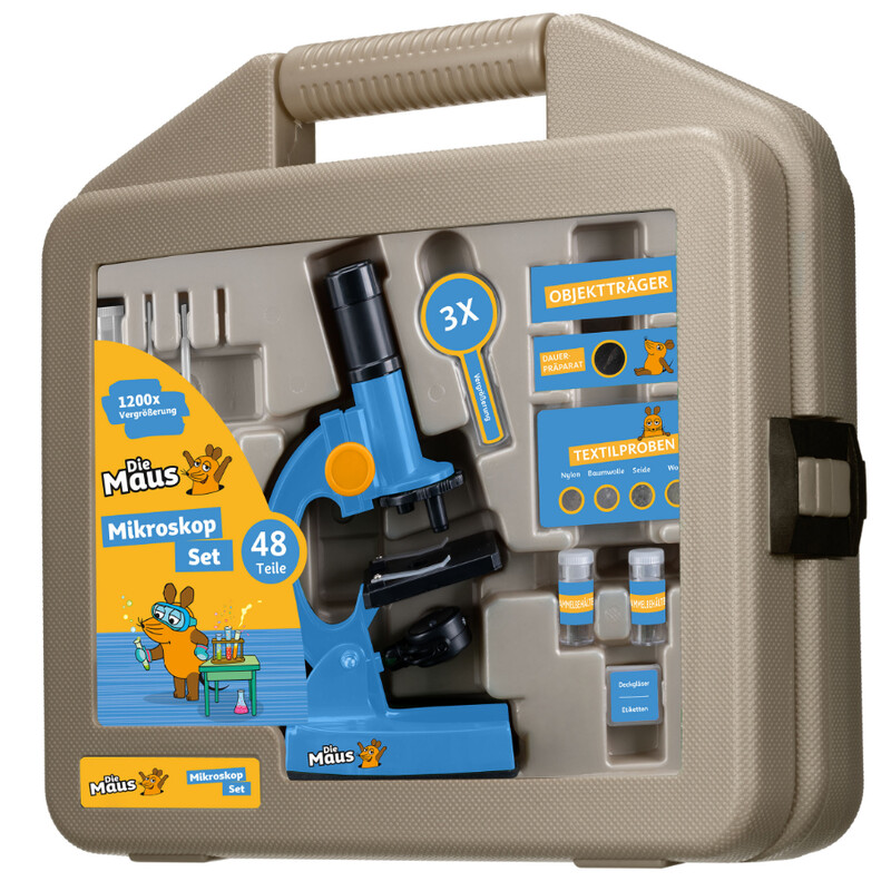 DieMaus Set de microscopio para niños con maletín incluido