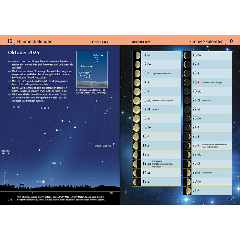 Kosmos Verlag Almanaque Año del cielo 2025