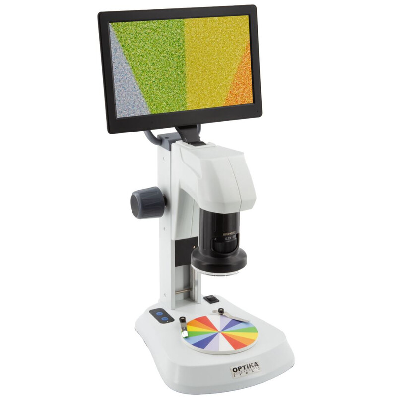 Optika , Microscopio, SFX-85V, Zoom digital, monitor de 9", 8x-54x, LED, Luz transmitida y reflejada