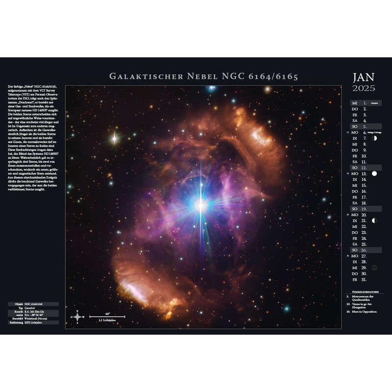 Astronomie-Verlag Calendarios Weltraum-Kalender 2025