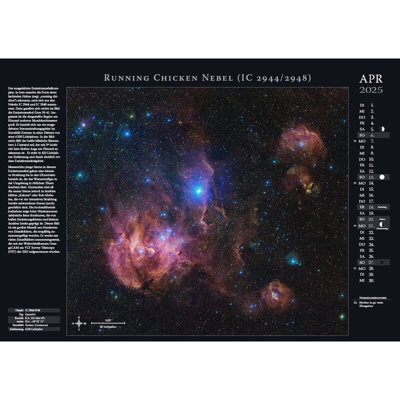 Astronomie-Verlag Calendarios Weltraum-Kalender 2025
