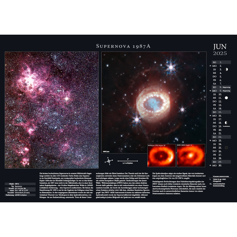 Astronomie-Verlag Calendarios Weltraum-Kalender 2025
