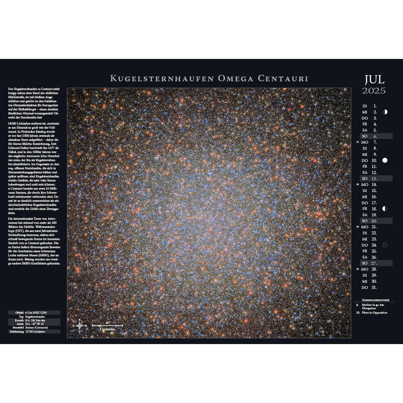 Astronomie-Verlag Calendarios Weltraum-Kalender 2025