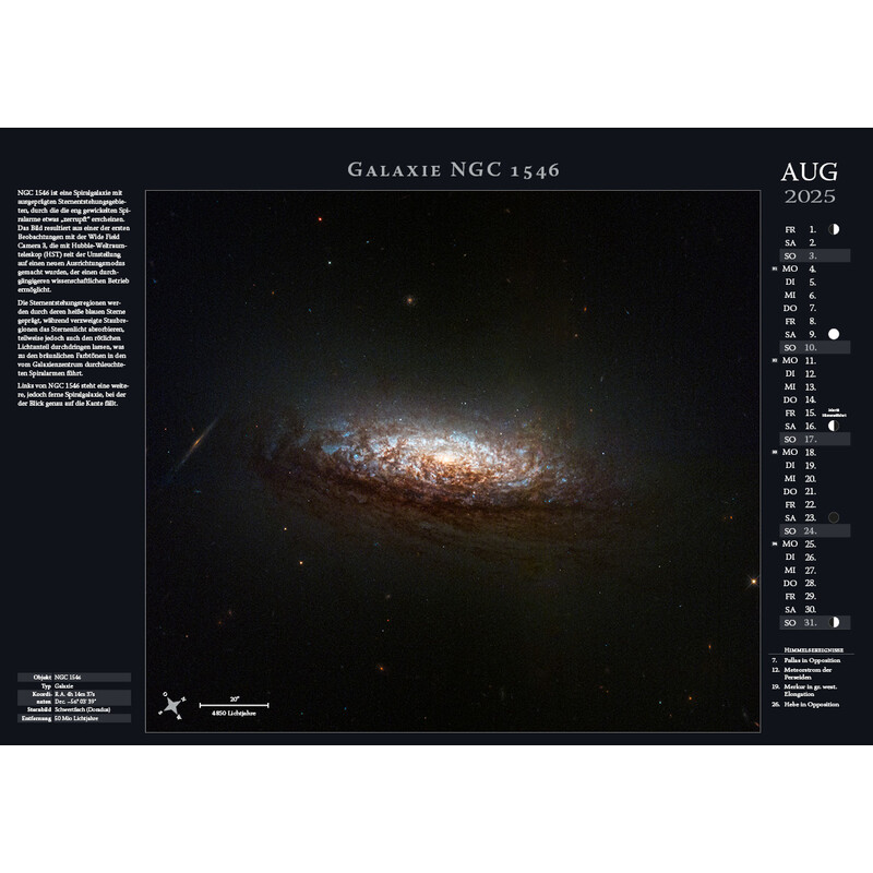 Astronomie-Verlag Calendarios Weltraum-Kalender 2025