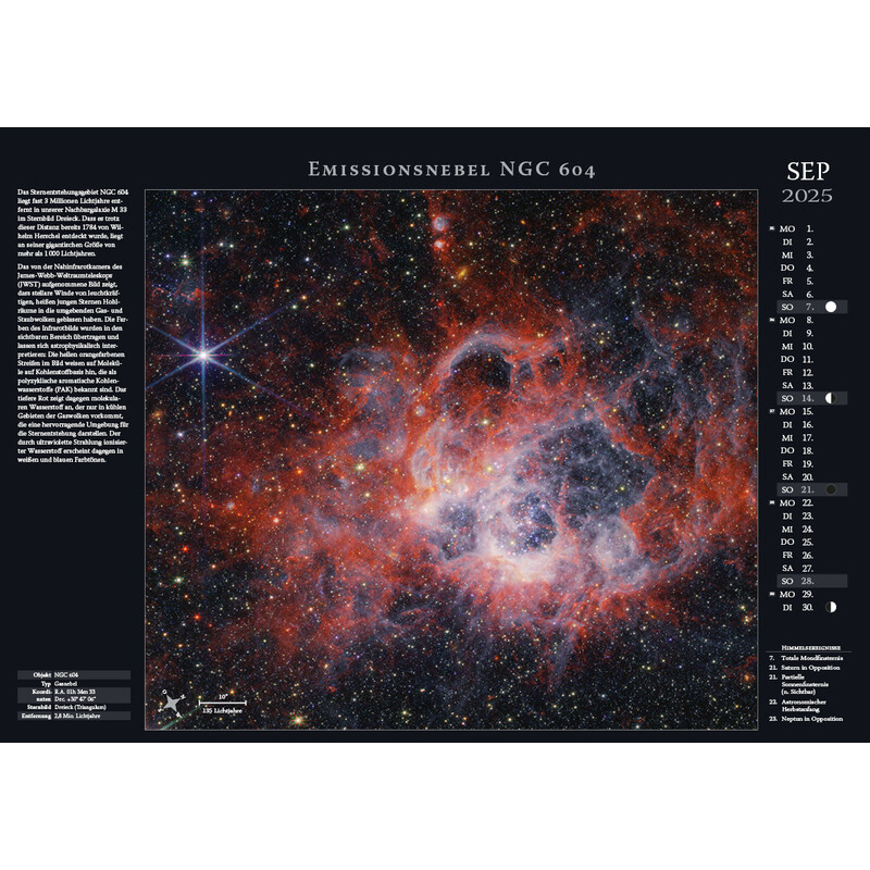 Astronomie-Verlag Calendarios Weltraum-Kalender 2025