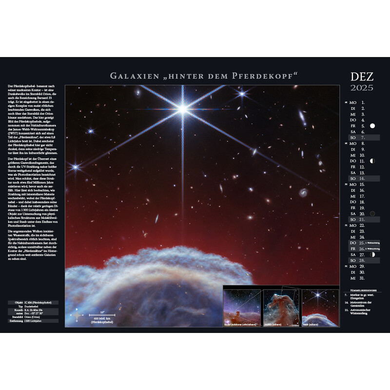Astronomie-Verlag Calendarios Weltraum-Kalender 2025