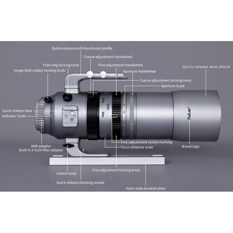 Askar Refractor apocromático AP 55/264 SQA55 OTA