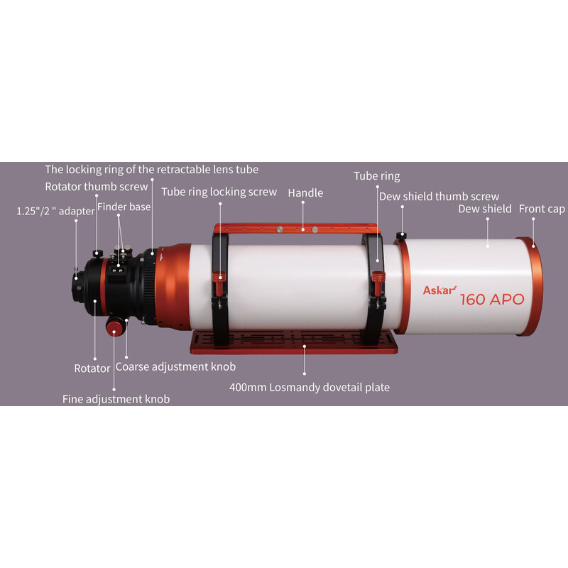 Askar Refractor apocromático AP 160/1120 Triplet OTA