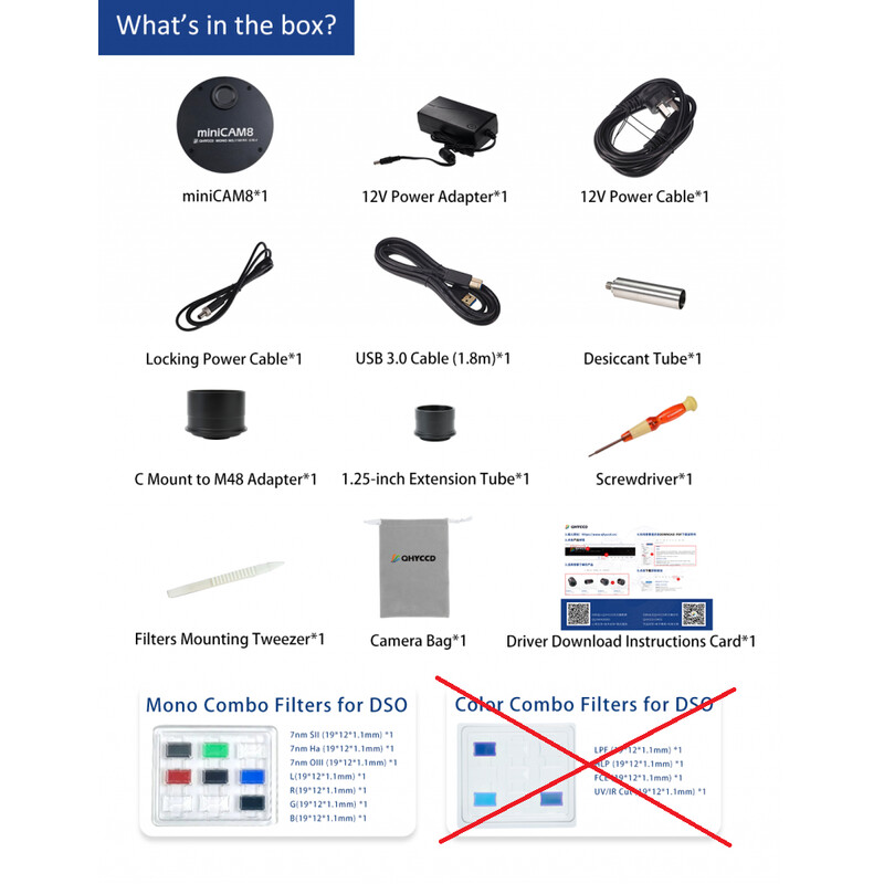 QHY Cámara miniCam8 Color Combo