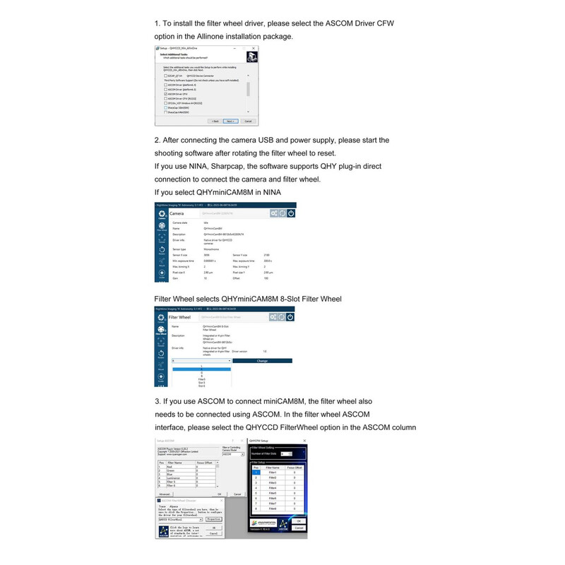 QHY Cámara miniCam8 Color Combo