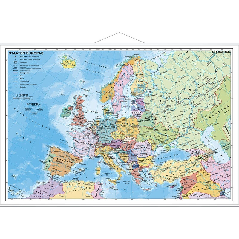 Stiefel Mapa de Europa. político