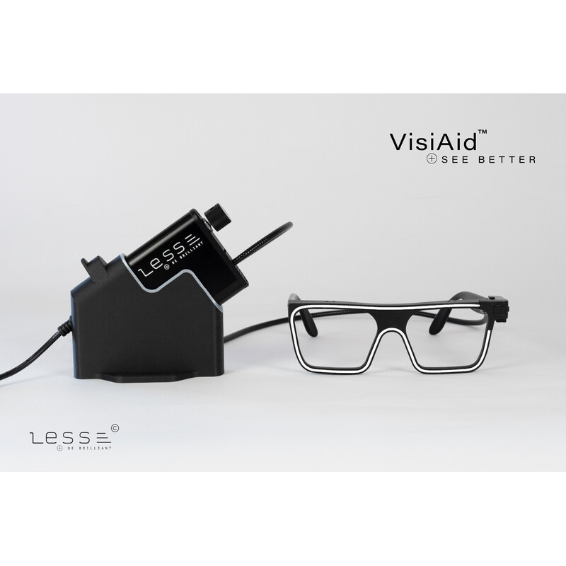 LESS Lupa VisiAid,  gafas con iluminación, set completo, de mesa y Mobile