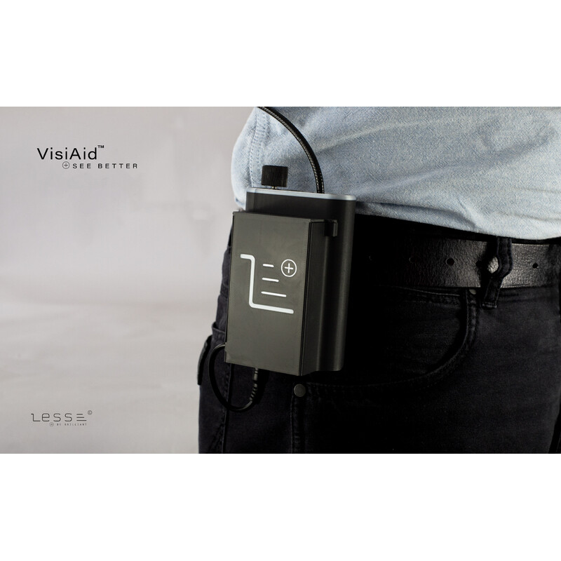 LESS Lupa VisiAid,  gafas con iluminación, set completo, de mesa y Mobile