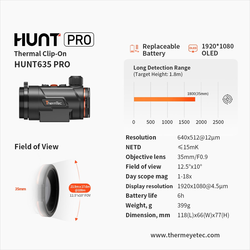 ThermTec Cámara térmica Hunt 635 PRO