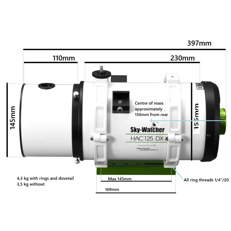 Skywatcher Telescopio Astrograph HC 125/250 HAC125DX