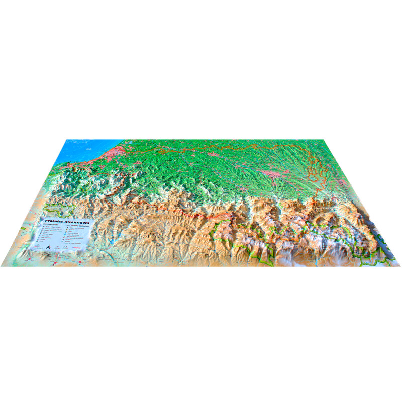 3Dmap Mapa regional Pyrénées-Atlantiques (61cm x 41cm)