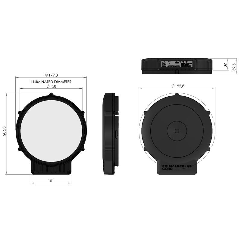 PrimaLuceLab Máscara de campo plano GIOTTO Flat Field Generator Celestron Origin