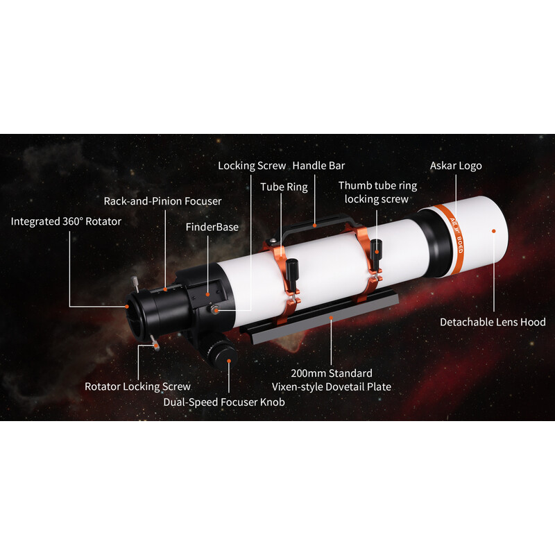 Askar Refractor apocromático AP 80/560 F7 80ED