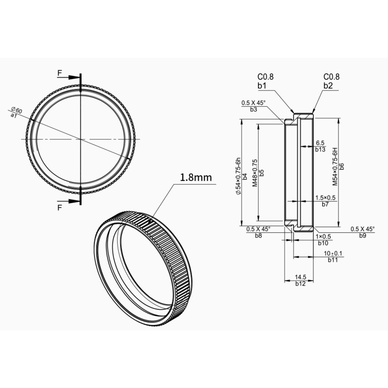 ZWO Manguito de extensión 10 mm M54