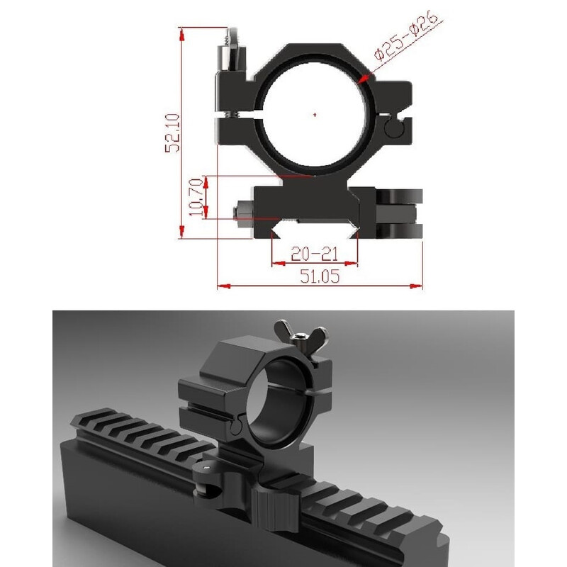 Maximtac Soporte para linterna Picatinny