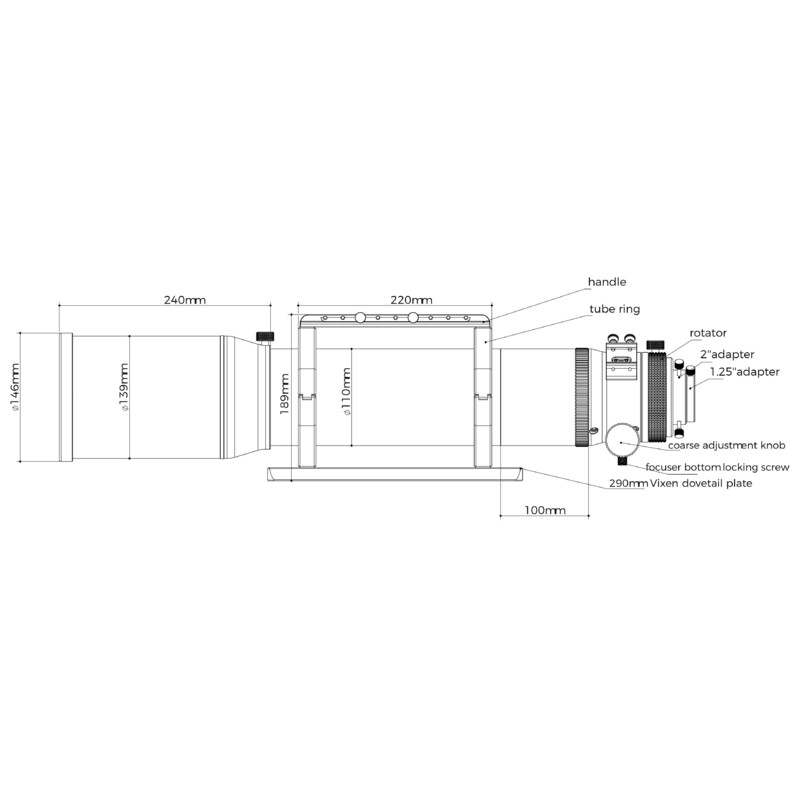 Askar Refractor apocromático AP 120/840 Triplet OTA