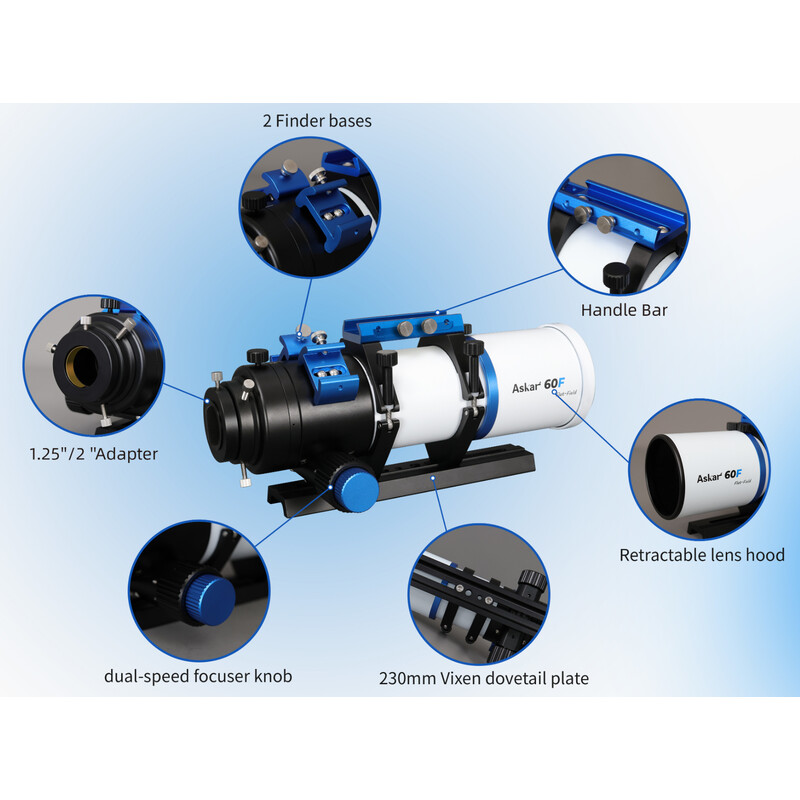 Askar Refractor apocromático AP 60/408 60F Flatfield