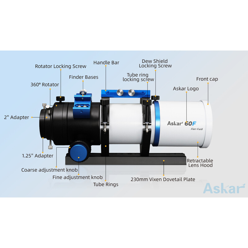Askar Refractor apocromático AP 60/408 60F Flatfield