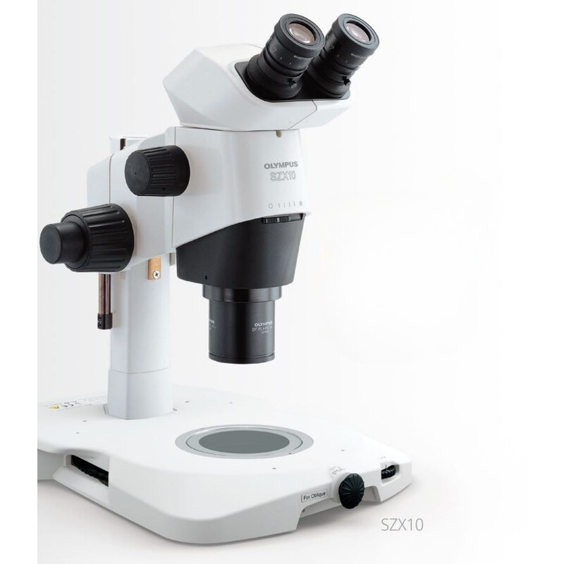 Evident Olympus Microscopio stereo zoom SZX10, binocular, 10:1, 6,3-63x, 81 mm, SZX2-ILLTQ LED