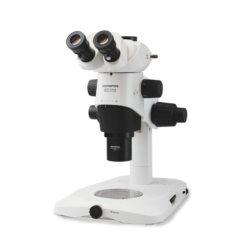 Evident Olympus Microscopio stereo zoom SZX10, trino, 10:1, 6,3-63x, 81 mm, SZX2-ILLTQ LED