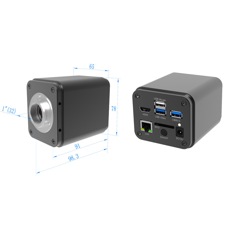 ToupTek cámara ToupCam X8CAM4K 16MPA, color, CMOS, 1/1,1", 2,4 µm, 60 fps, 16 MP, HDMI/LAN/USB