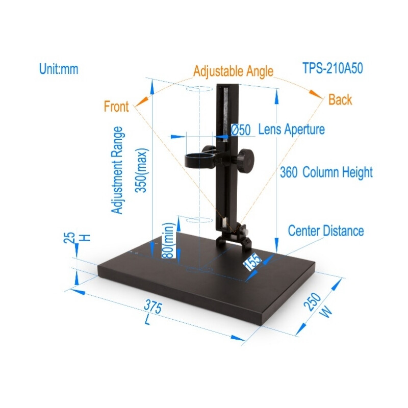 ToupTek Microscopio Juego de objetivos zoom TZM0880D, zoom 0,8-8x, 1x c-mount, incl. anillo de luz de polarización