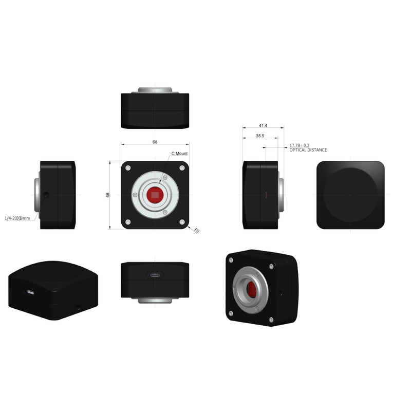 ToupTek Cámara ToupCam E10ISPM 8300KPA, color, CMOS, 1/1,2", 2,9 µm, 60 fps, 8,3 MP, USB 3.2