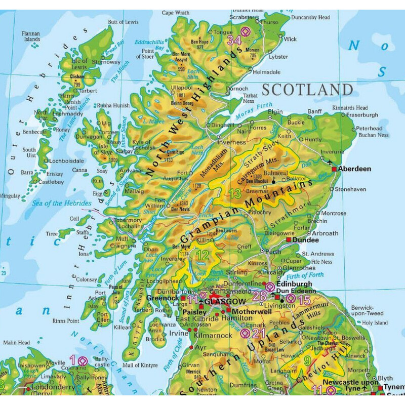 Stiefel Mapa The British Isles and Ireland (68 x 98 cm)