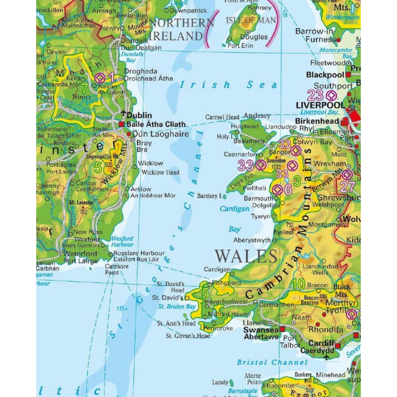 Stiefel Mapa The British Isles and Ireland (68 x 98 cm)