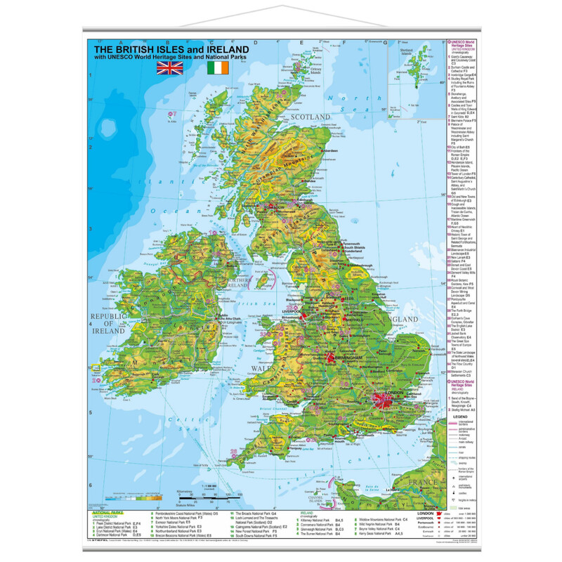 Stiefel Mapa The British Isles and Ireland (68 x 98 cm)