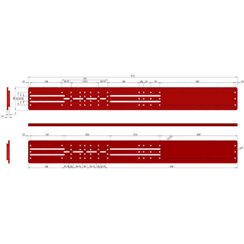PrimaLuceLab Riel prismático PLUS estilo Losmandy 915 mm