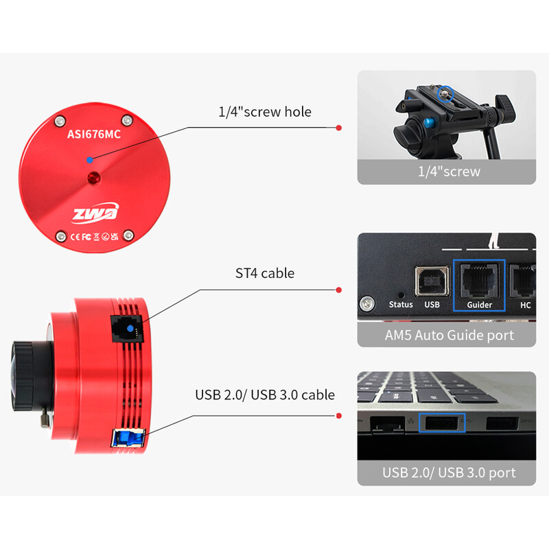 ZWO Cámara ASI 676 MC Color