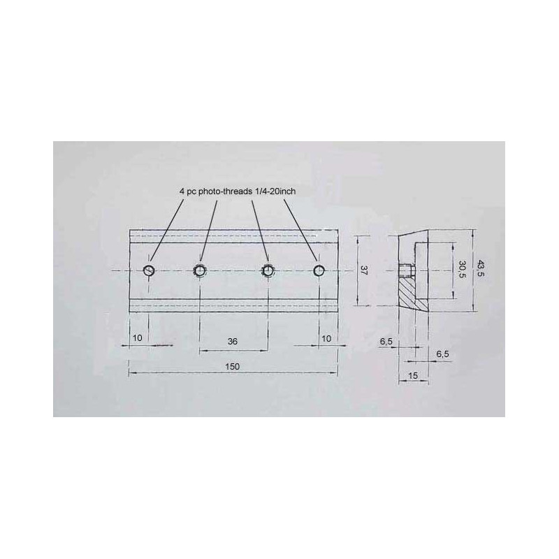 APM Placa de cola de milano de 150 mm, con protección de acero noble