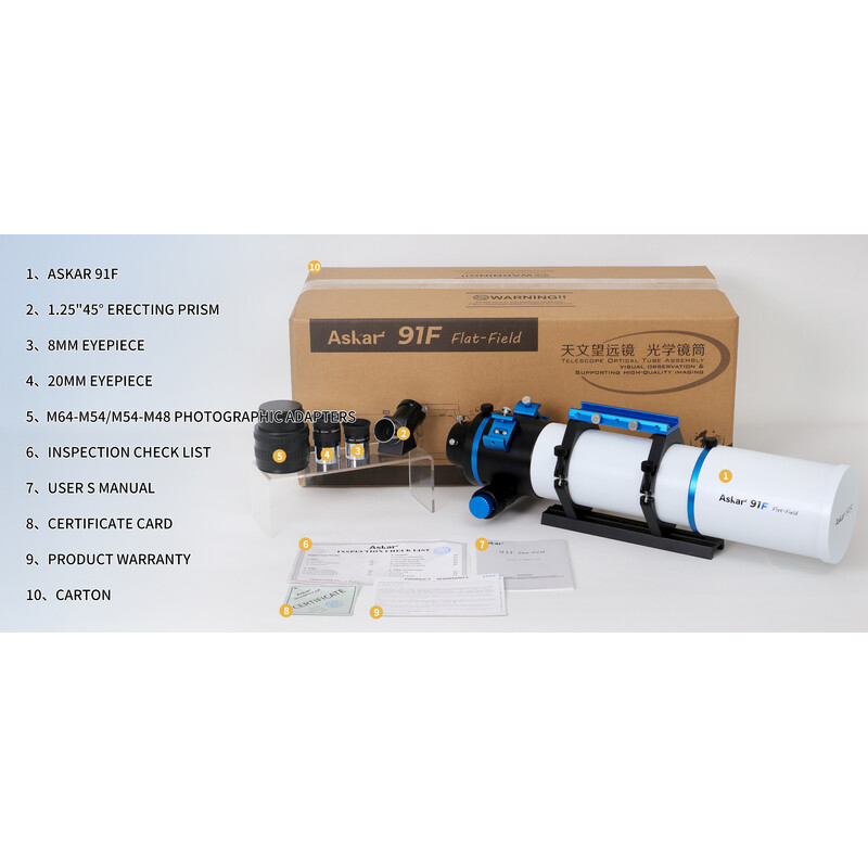 Askar Refractor apocromático AP 91/609 91F Flatfield