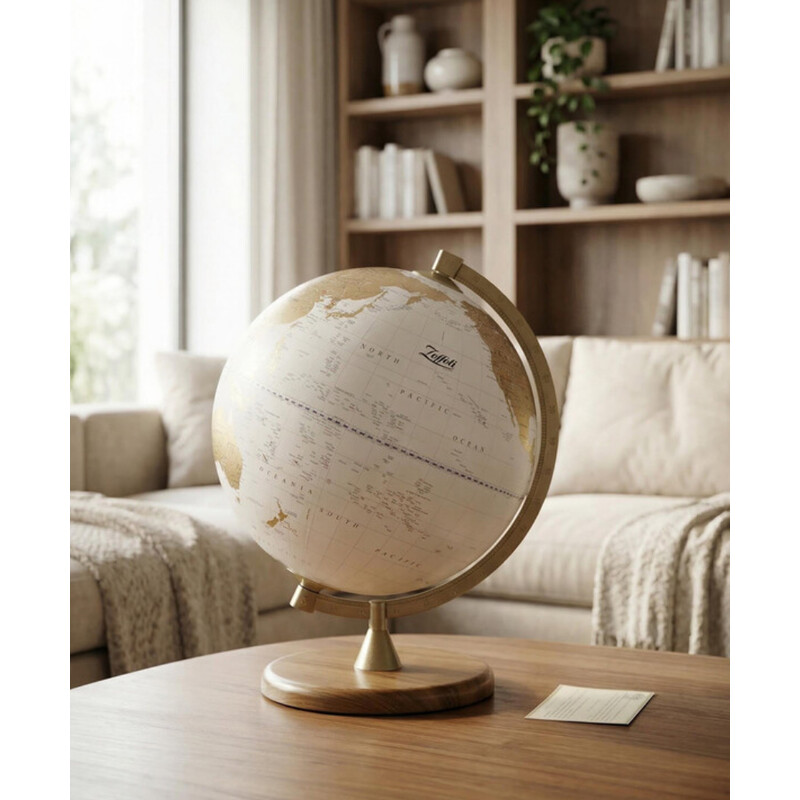 Zoffoli living Globo terráqueo James Cook Oro/Blanco 33 cm