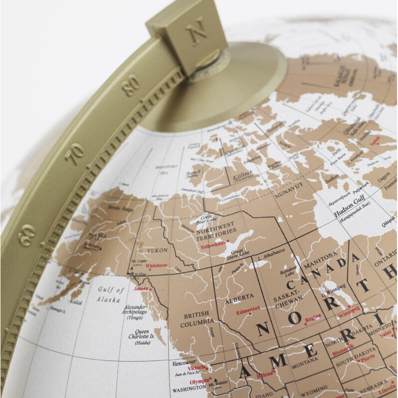 Zoffoli living Globo terráqueo James Cook Oro/Blanco 33 cm