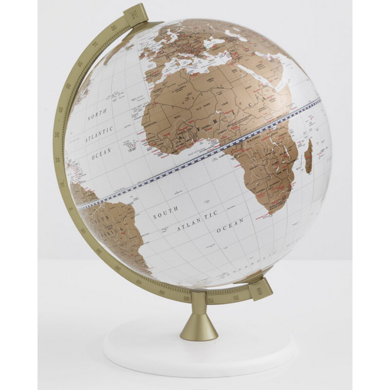 Zoffoli living Globo terráqueo James Cook Oro/Blanco 33 cm