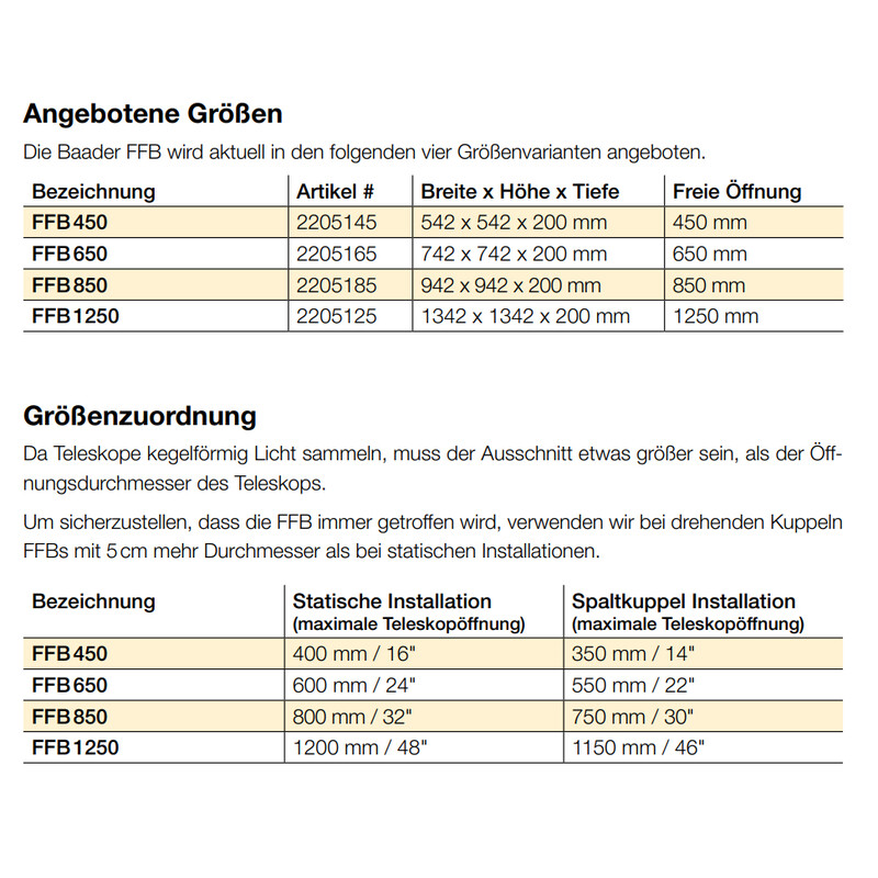 Baader Máscara de campo plano FFB 650 mm