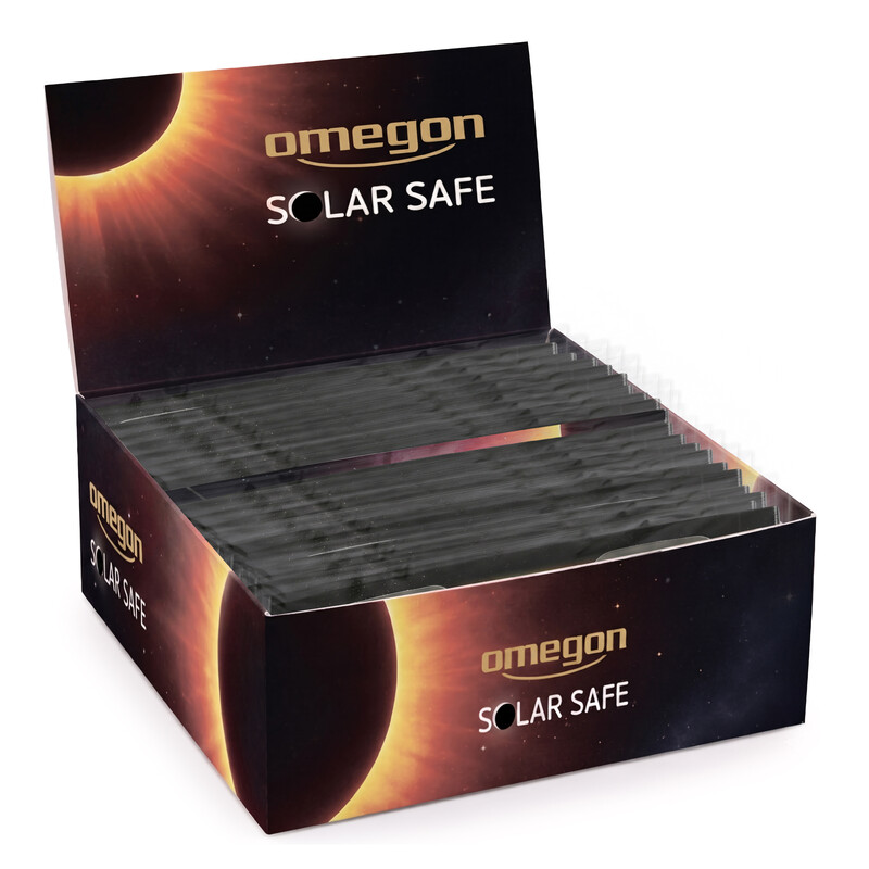 Omegon Gafas para eclipses solares Sofi Solar Safe en expositor con 50 unidades