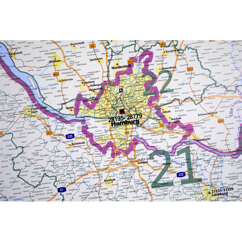 GeoMetro Mapa regional Códigos postales de Baja Sajonia (100 x 123 cm)