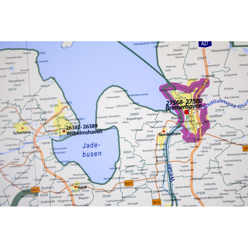GeoMetro Mapa regional Códigos postales de Baja Sajonia (100 x 110 cm)